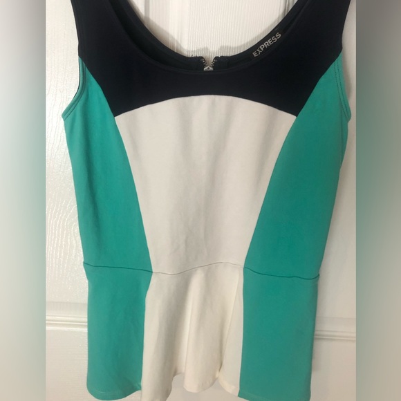Express Colour-block Peplum Top - Picture 2 of 5